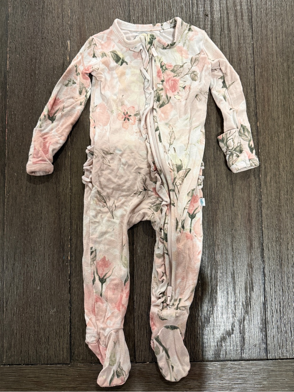 Posh Peanut Pink Floral Footed One-Piece